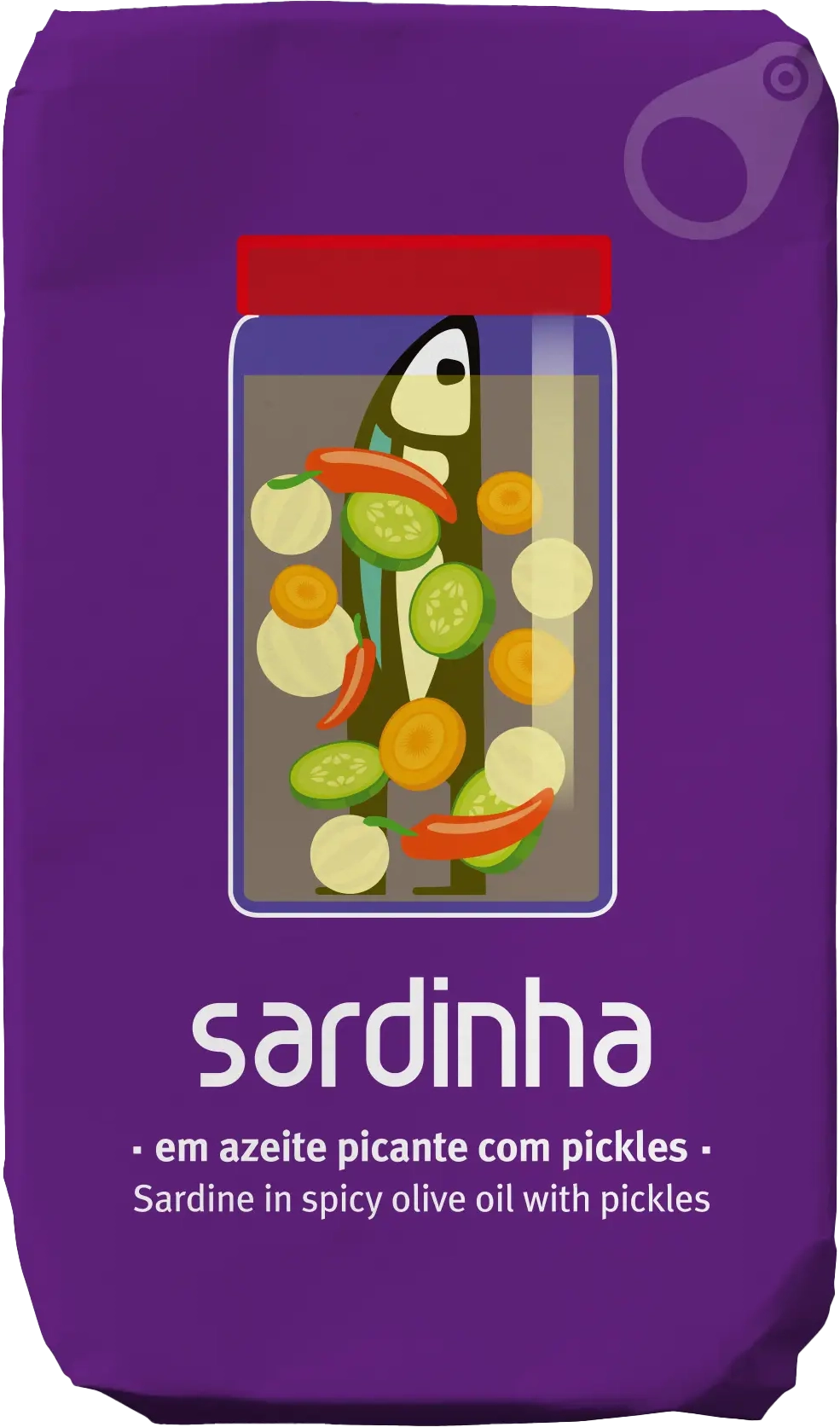 Sardine in spicy olive oil with pickles