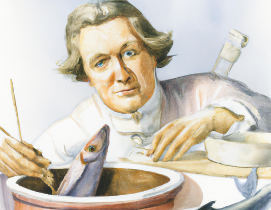 Nicolas Appert inventing tinned fish in 1804. 