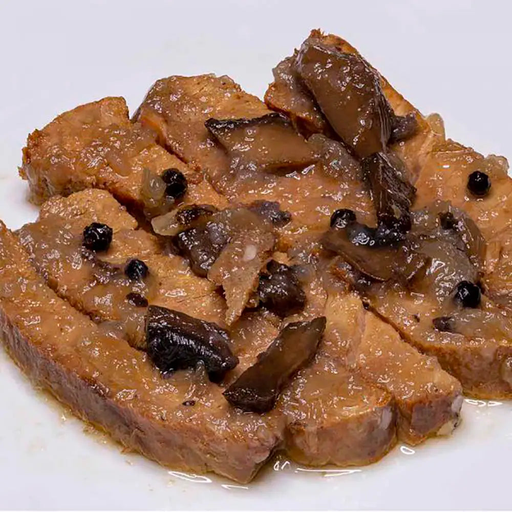 Tuna Belly with Mushrooms in Olive Oil